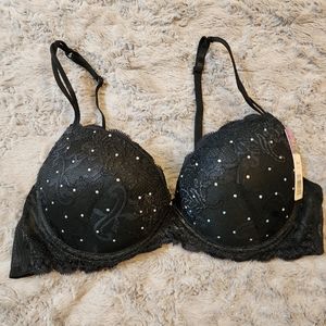 NEW Hers by Herman Push up Bra with Rainbow Jewels Women's Size 38C